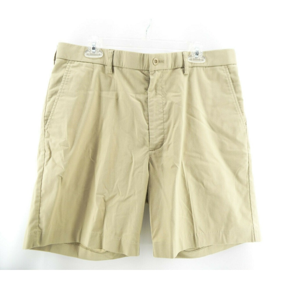 Sportif Stretch Flat Front Shorts Light Khaki‎ Poly/Cotton/Spandex Men's Size 38